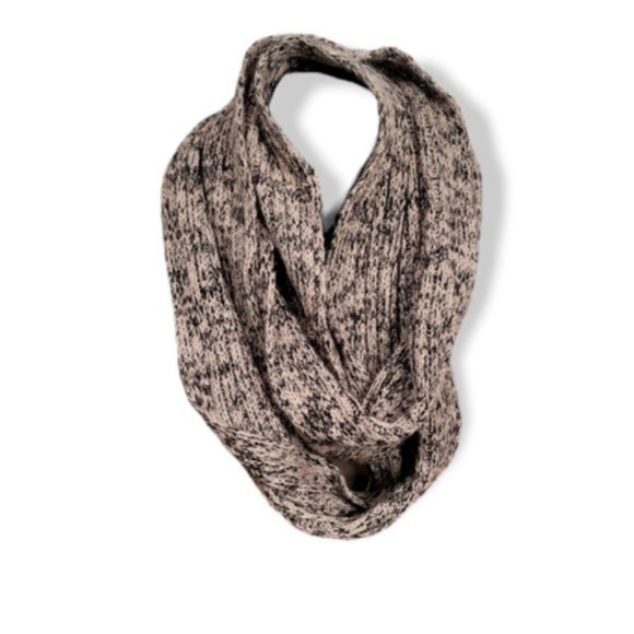 Women's Tan & Black Infinity Neck Scarf Size 66 Inches Length & 6.5 Inches Wide - Picture 1 of 3